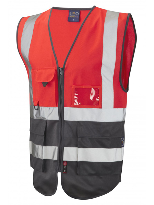 LYNTON ISO 20471 Class 2* Vest - Red-Grey
